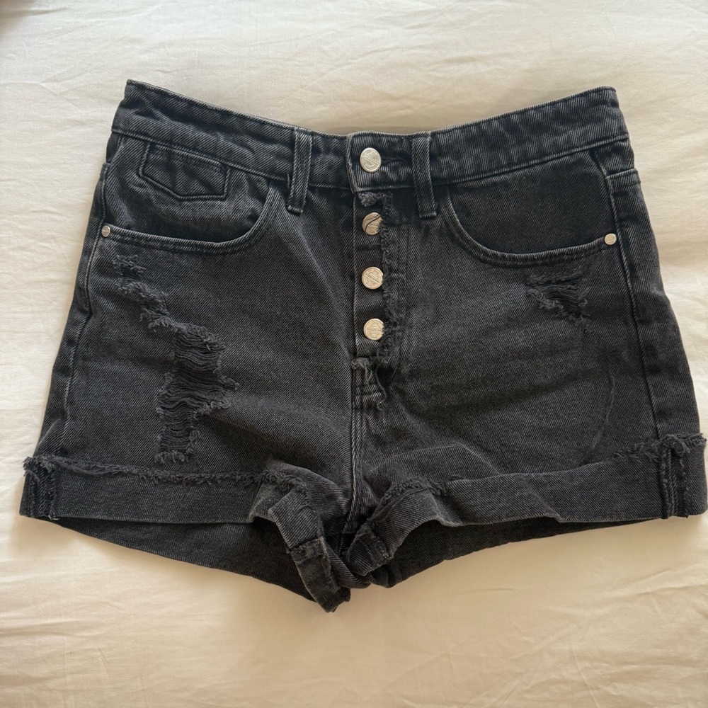 Zara Black Denim High Rise Women's Shorts